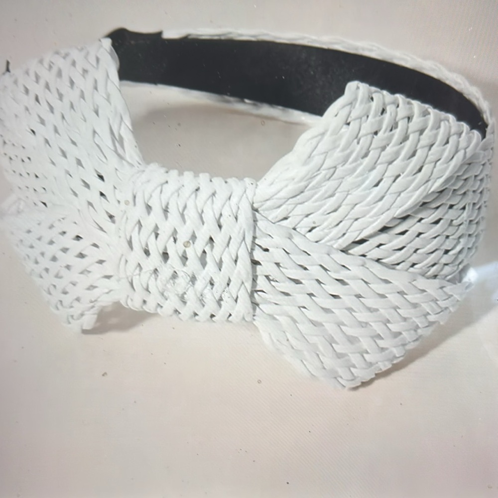 Handwoven Rattan Bow Accented Headband